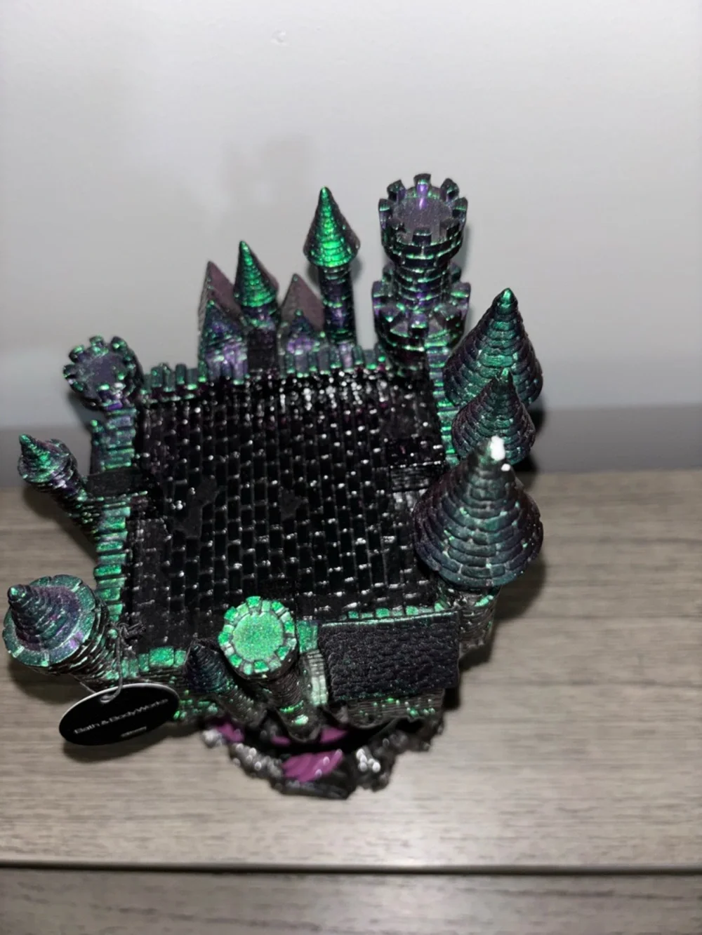 Bath & Body Green Metallic Castle Dragon Figurine with Black & Purple Dragon - Picture 5 of 6